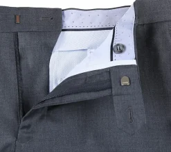 Half Canvas Wool Dress Suit Regular Fit 2 Piece in Gray