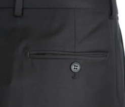 Half Canvas Wool Dress Suit Regular Fit 2 Piece in Black
