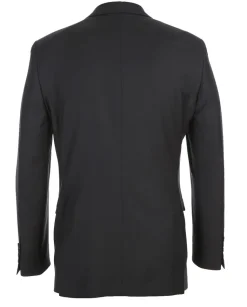 Half Canvas Wool Dress Suit Regular Fit 2 Piece in Black