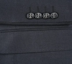 Half Canvas Wool Dress Suit Regular Fit 2 Piece in Charcoal