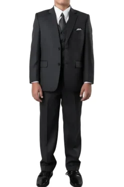 (8H) Boy Suit 5 Piece Set Dark Gray
