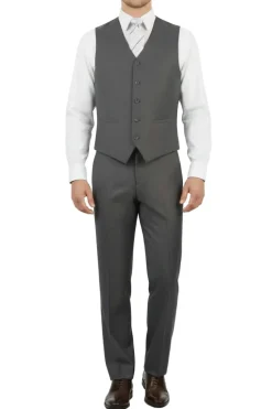 Heather Gray Regular Fit 3-Piece Suit