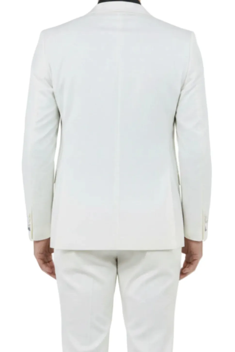 Ivory 2 Piece Hybrid Fit Satin Notch Lapel Tuxedo