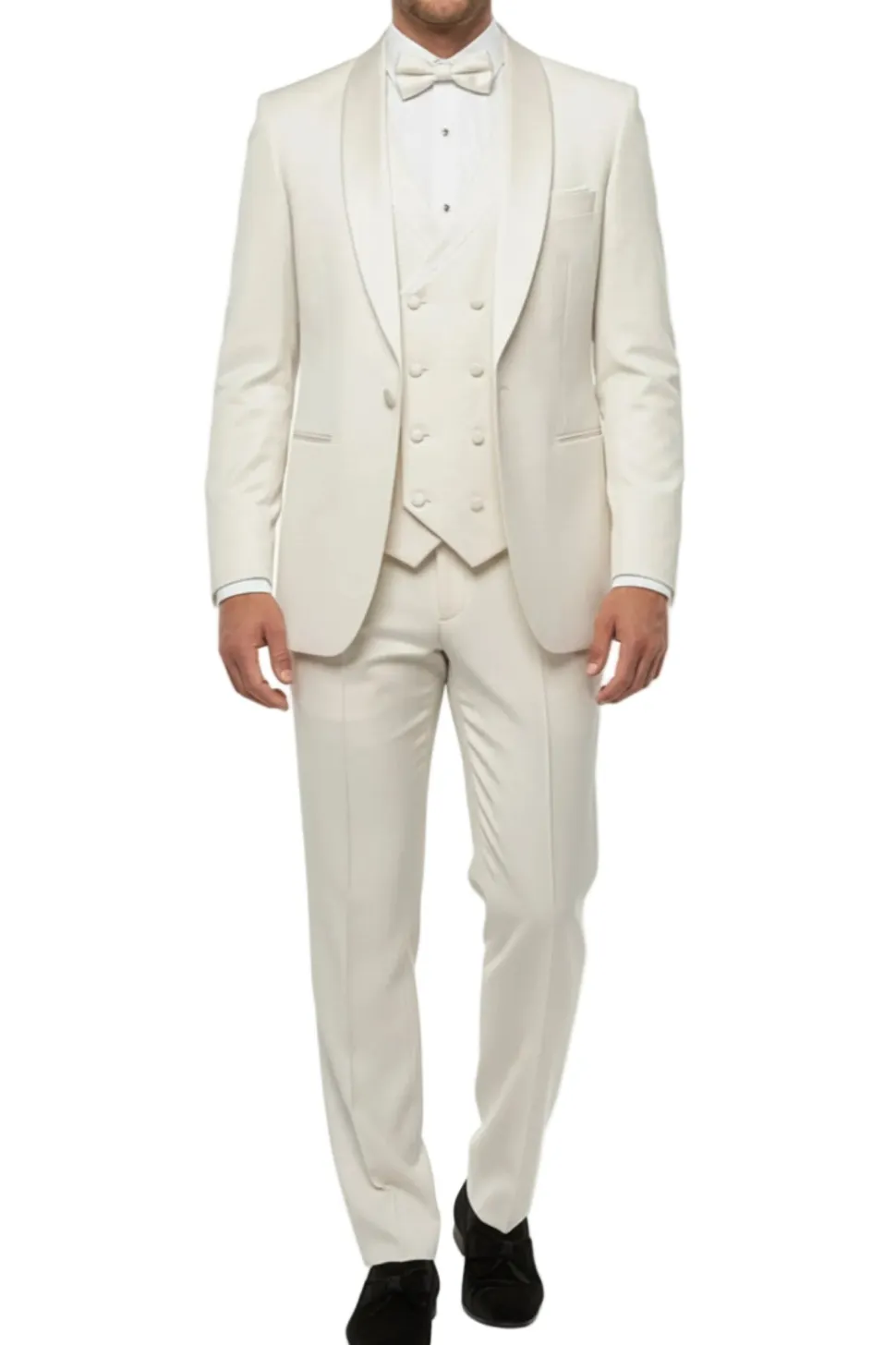 Ivory Slim Fit 3-Piece Shawl Lapel Tuxedo