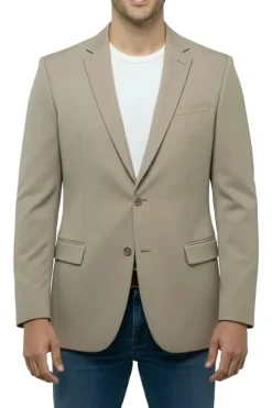 Khaki Slim Fit 2-Button Jacket