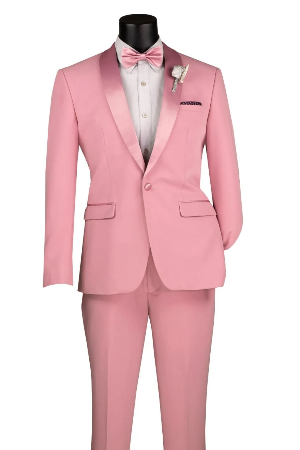 Kingsman Collection - Dusty Rose Slim Fit Shawl Collar 2 Piece Tuxedo