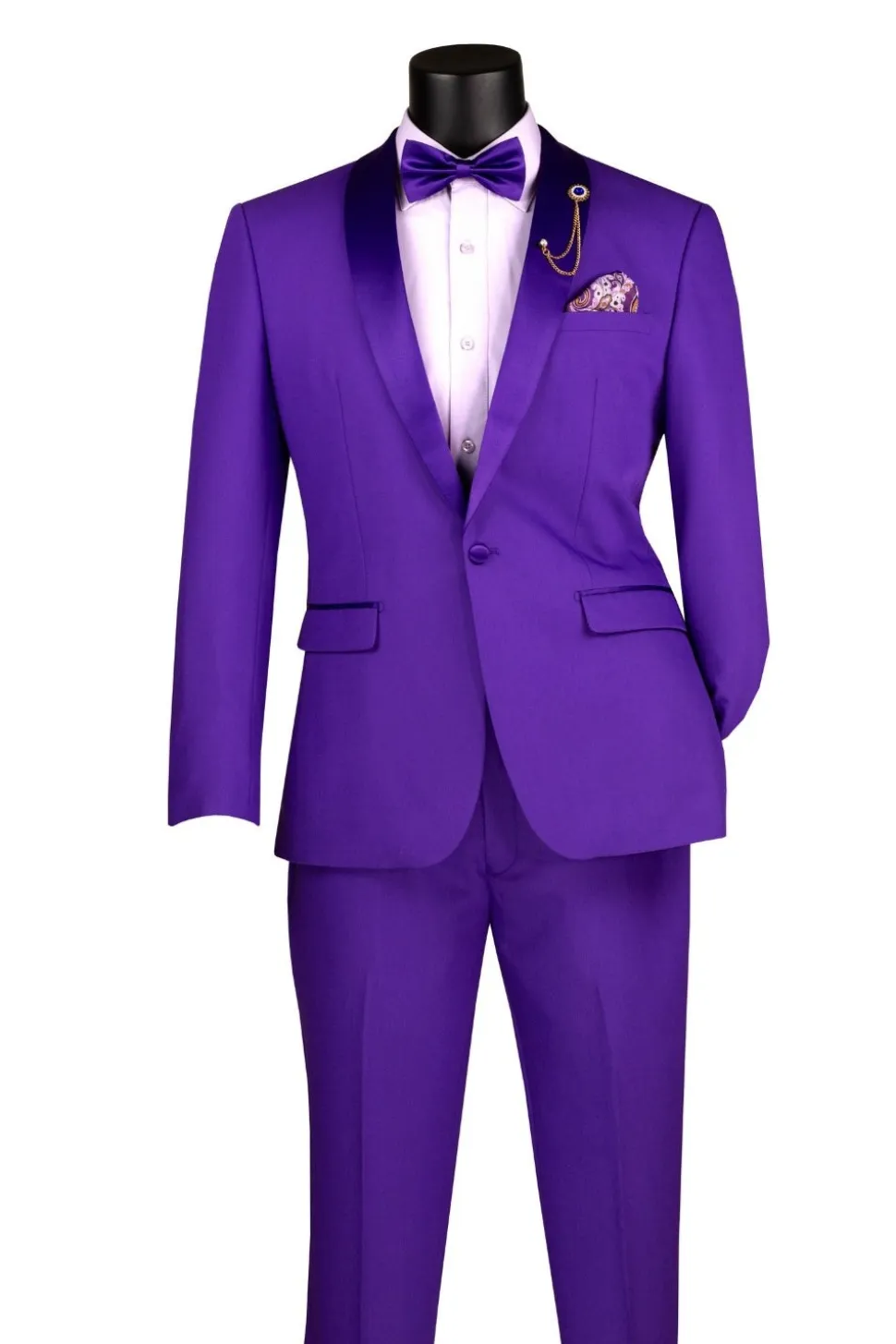 Kingsman Collection - Purple Slim Fit Shawl Collar 2 Piece Tuxedo