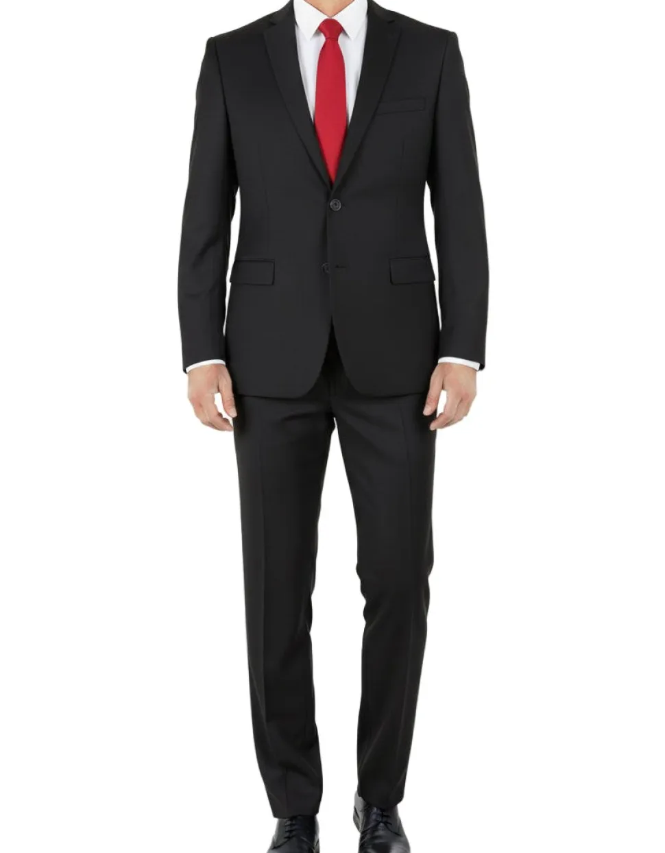 Lexington Collection - Black Regular Fit 2 Piece Notch Lapel Suit