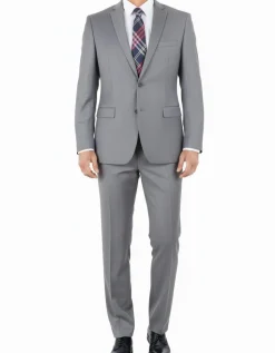 Lexington Collection - Light Gray Regular Fit 2 Piece Notch Lapel Suit