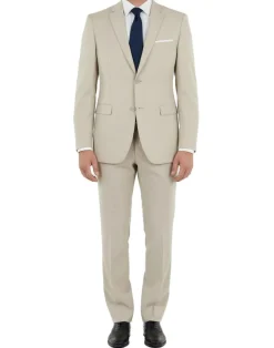Lexington Collection - Sand Regular Fit 2 Piece Notch Lapel Suit