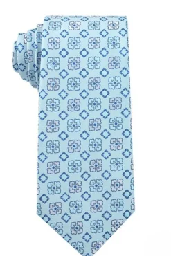 Light Blue Geometric Print Tie