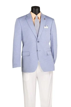 Light Blue Modern Fit Textured Pick Stitch Blazer