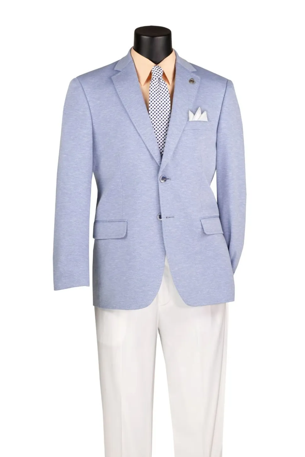 Light Blue Modern Fit Textured Pick Stitch Blazer