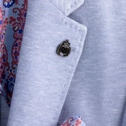 Light Blue Modern Fit Textured Pick Stitch Blazer