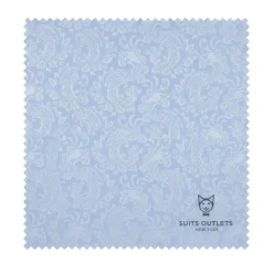 Light Blue Tone on Tone Paisley Pattern Slim Fit Men's 2 Piece Suit
