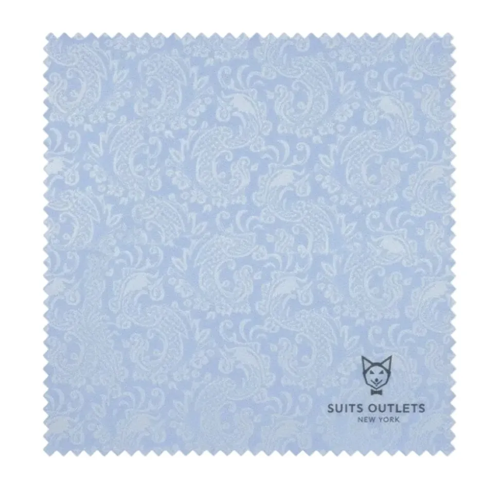 Light Blue Tone on Tone Paisley Pattern Slim Fit Men's 2 Piece Suit