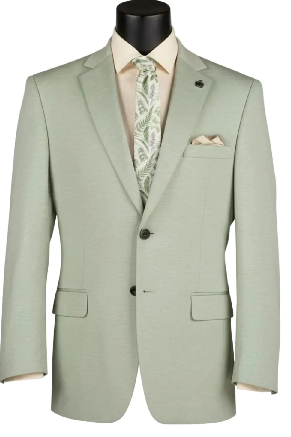 Light Green Modern Fit 2-Button Blazer