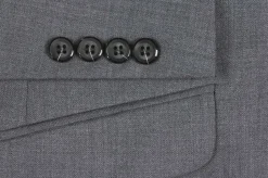 (Limited Sizes) Gray 100% Virgin Wool Regular Fit Pick Stitch 2 Piece Suit