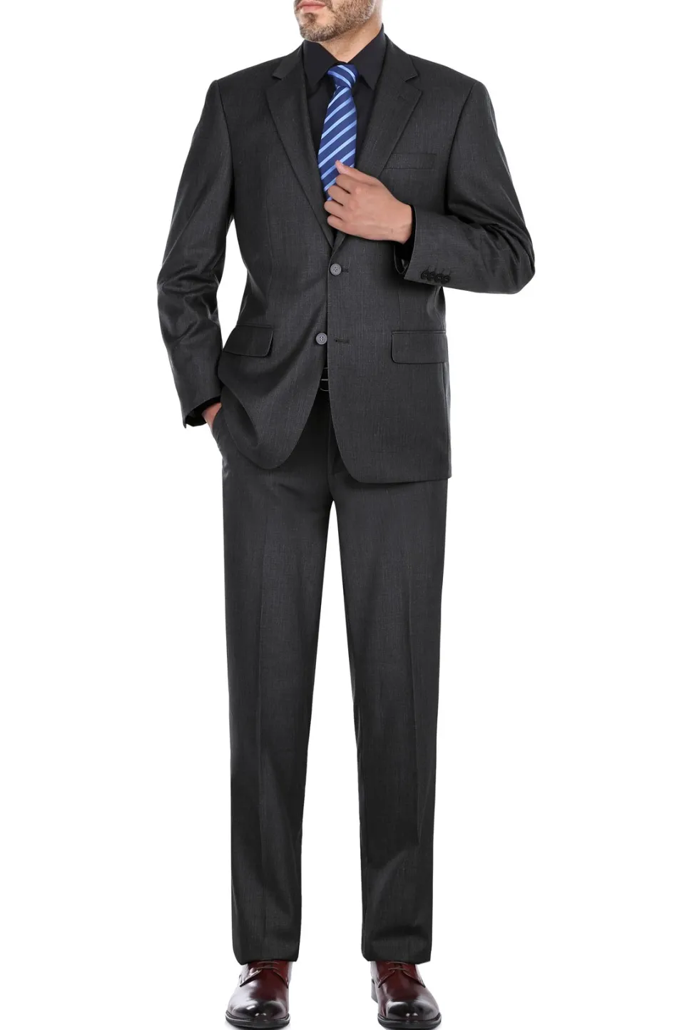 (Limited Sizes) Regular Fit Charcoal Gray 2 Piece Suit