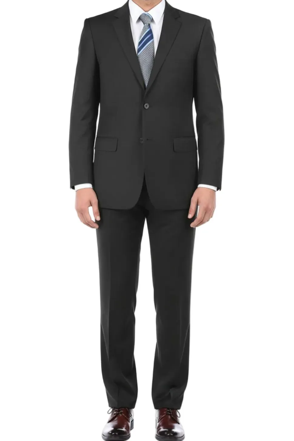 (Limited Sizes) 100% Virgin Wool Regular Fit Black Suit