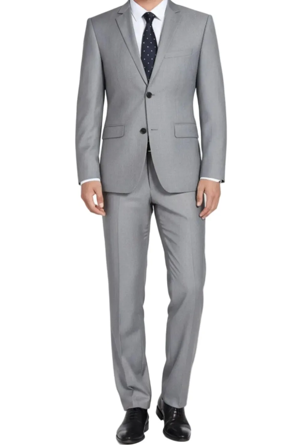 (Limited Sizes) 100% Virgin Wool Regular Fit Light Gray Suit