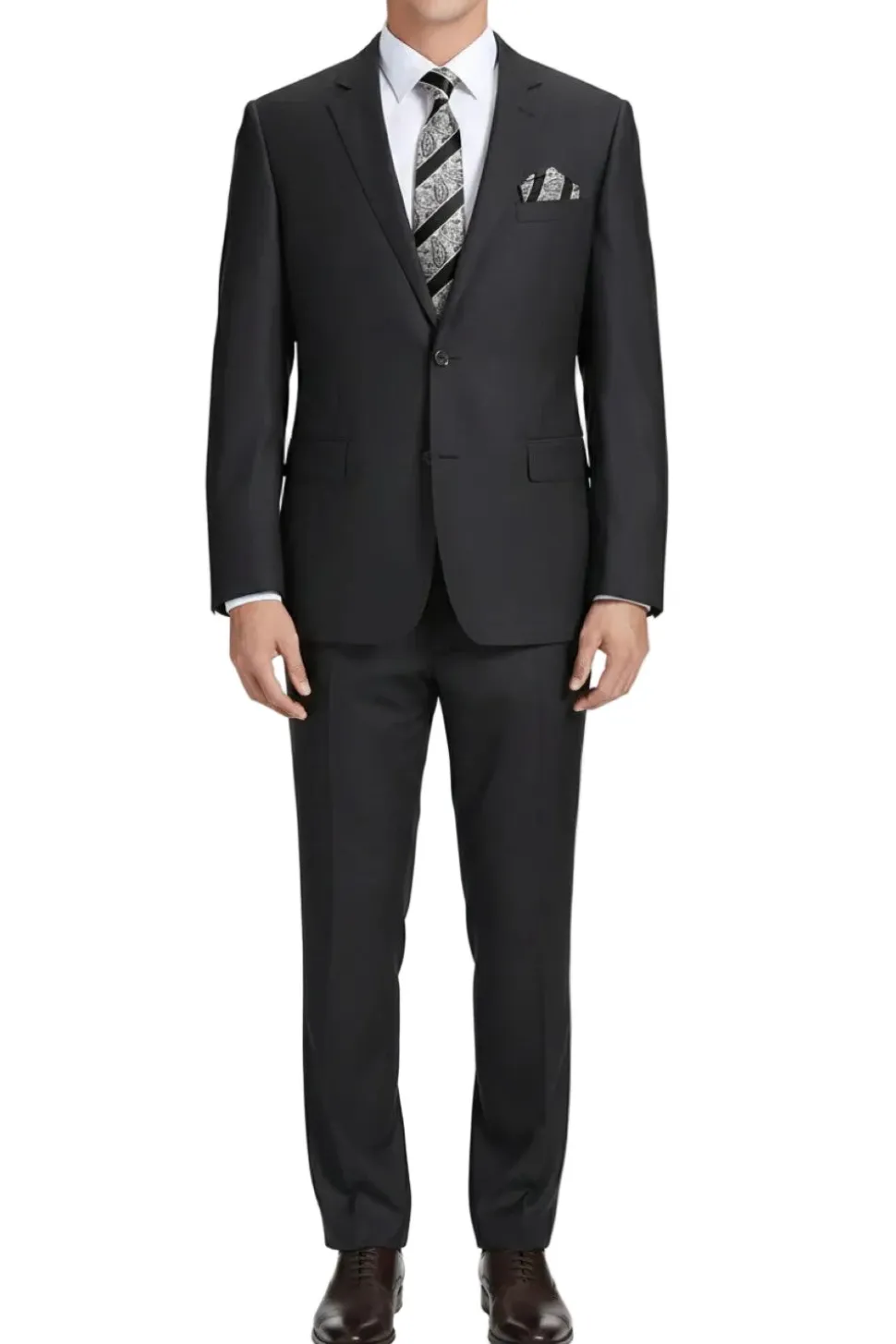 (Limited Sizes) 100% Virgin Wool Regular Fit Charcoal Suit