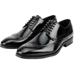 Lincoln Collection - Black Leather Wingtip Lace-up Dress Shoes