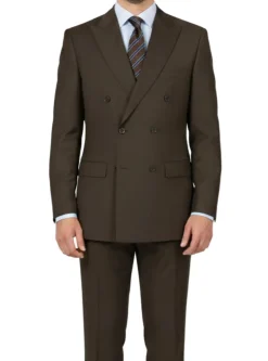 (40L, 58L) Double Breasted Suit 2 Piece Regular Fit in Brown