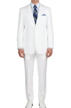 (46L, 48L, 54L, 54L, 56L) White Regular Fit 2-Piece Suit