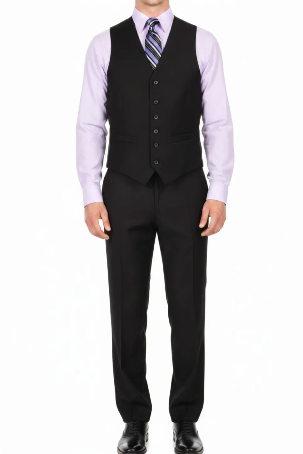 (40L, 48L, 54L) Regular Fit 2-Piece Black Suit