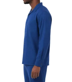 Long Sleeve Walking Suit 2 Piece Set with Flexible Waist Pants in Sapphire