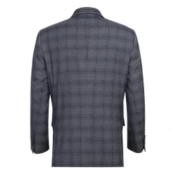Lozano Collection - Men's 2 Piece Regular Fit Gray Windowpane Suit