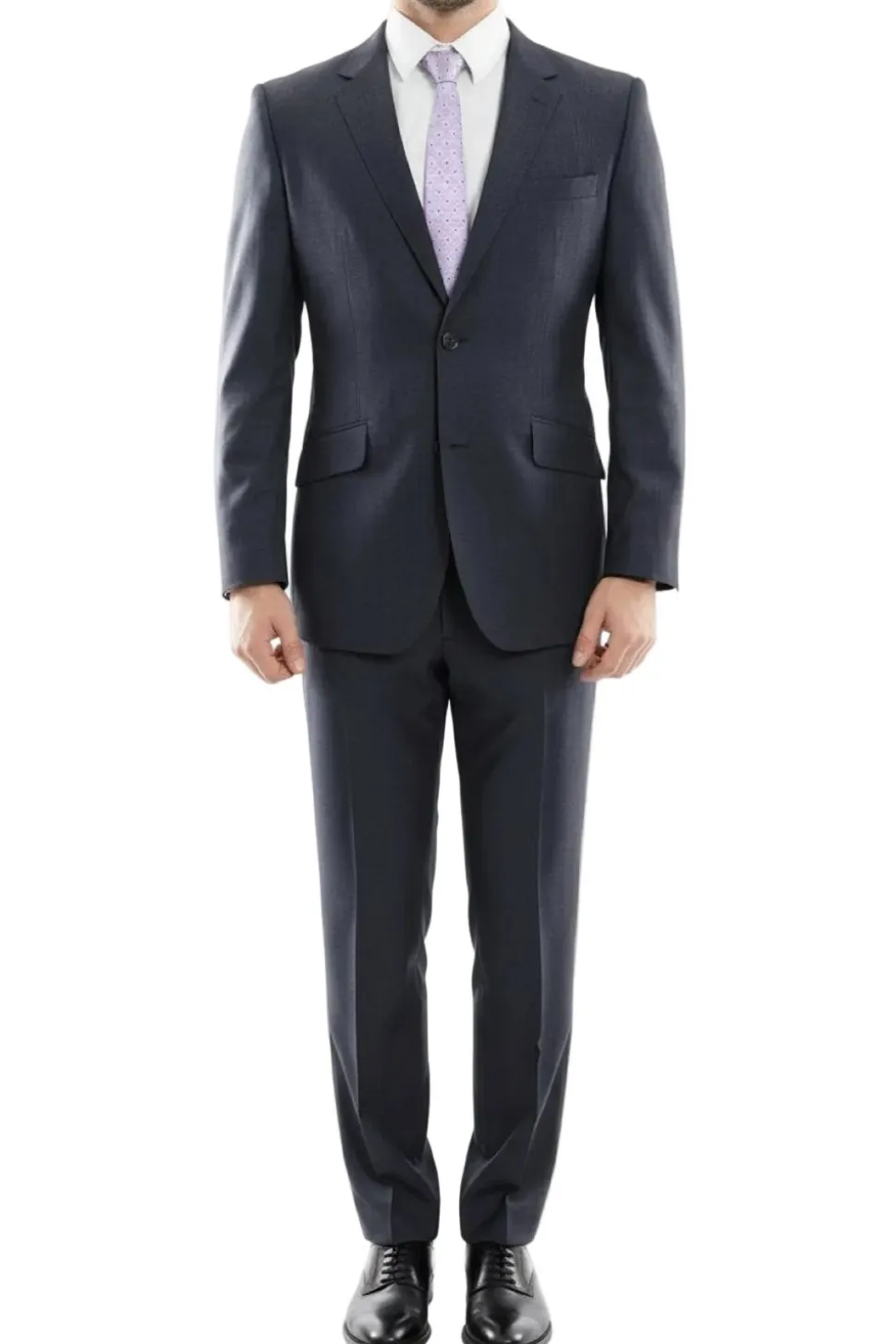(52L) 100% Wool Modern Fit 2 Piece Navy Suit
