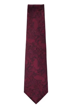 Maroon Paisley Print Tie
