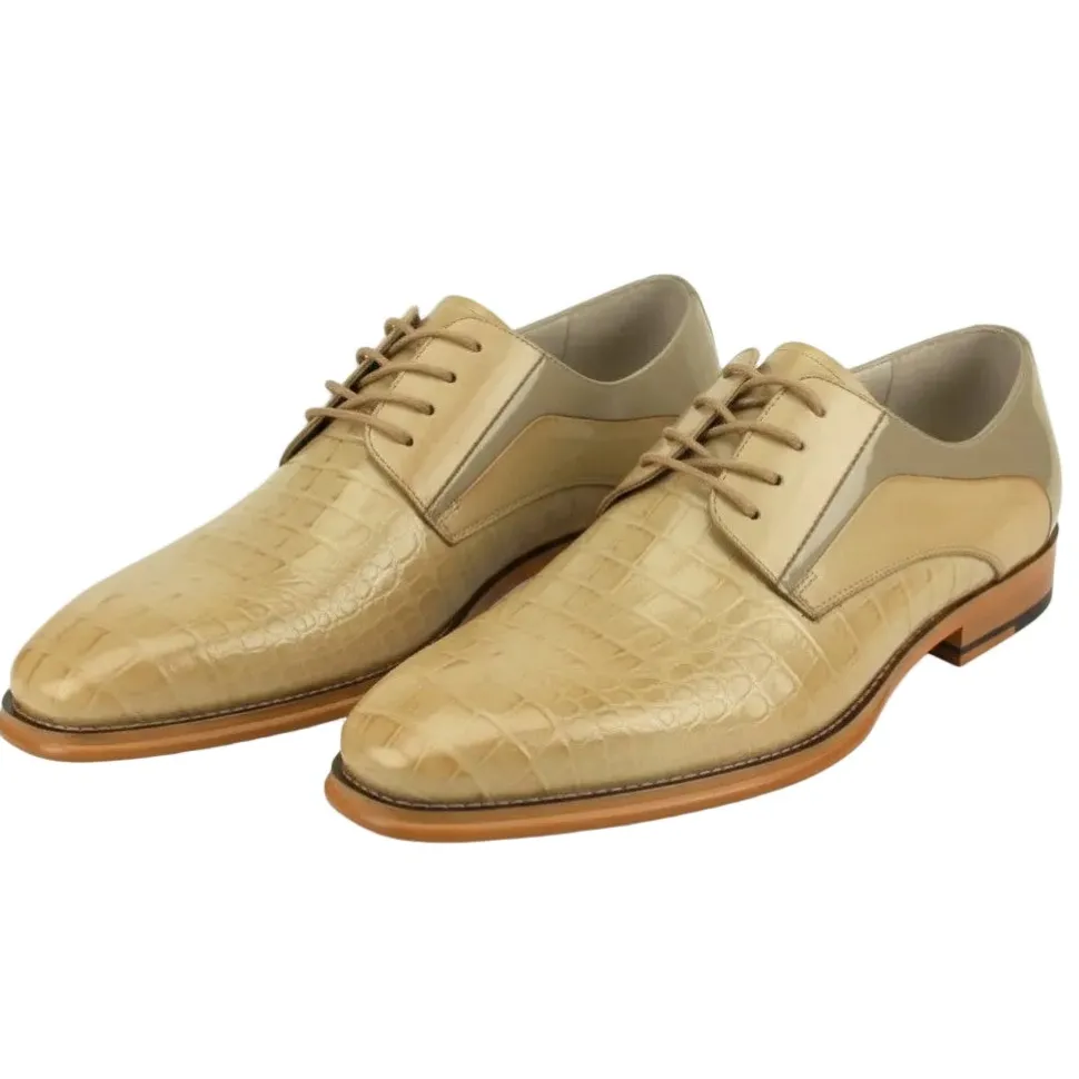 Mason Collection - Natural Alligator Texture Oxford Dress Shoes