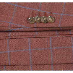 Men's Brown Classic Fit Wool Plaid Blazer