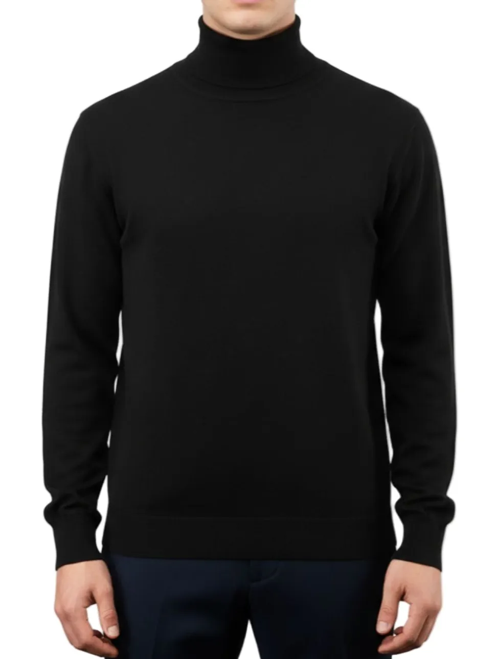 Men's Fashion Turtleneck Sweater in Black
