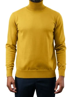 Men's Fashion Turtleneck Sweater in Gold