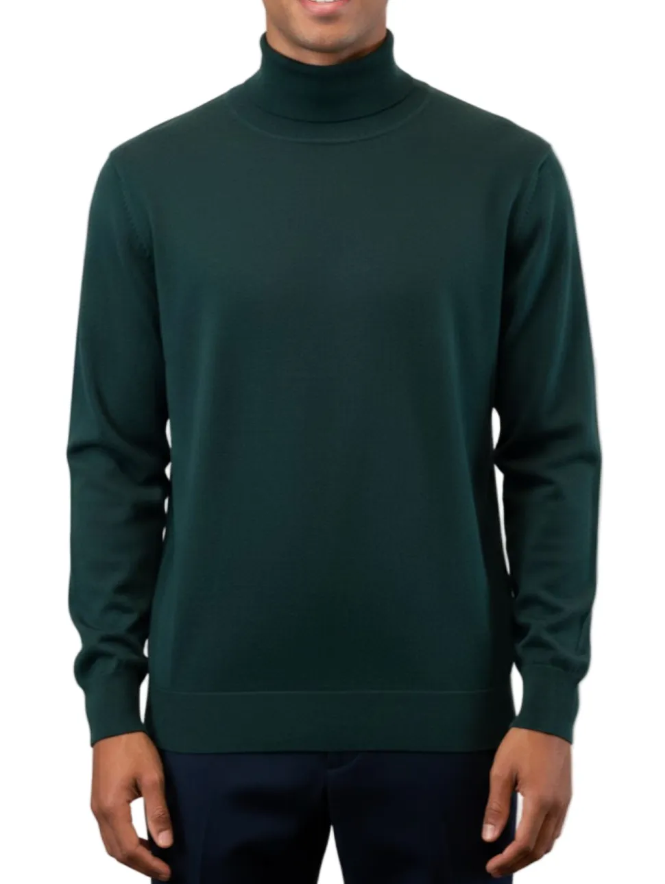 Men's Fashion Turtleneck Sweater in Hunter Green