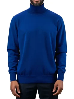 Men's Fashion Turtleneck Sweater in Royal Blue