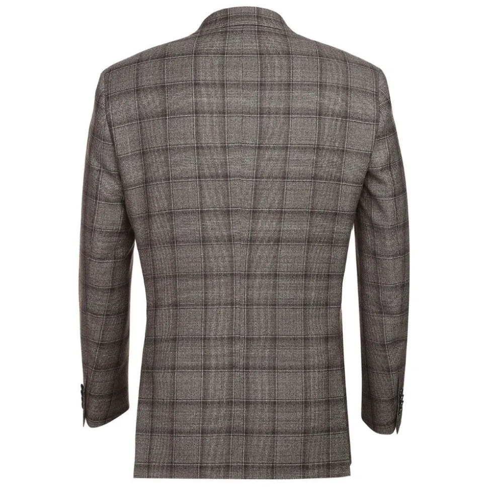 Men's 2 Piece Double Breasted Wool Blend Brown Slim Fit Suit