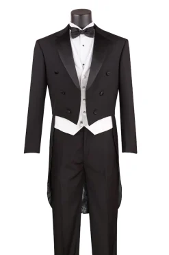 Men's Tuxedo Regular Fit Collection With Tails 3 Piece In Black