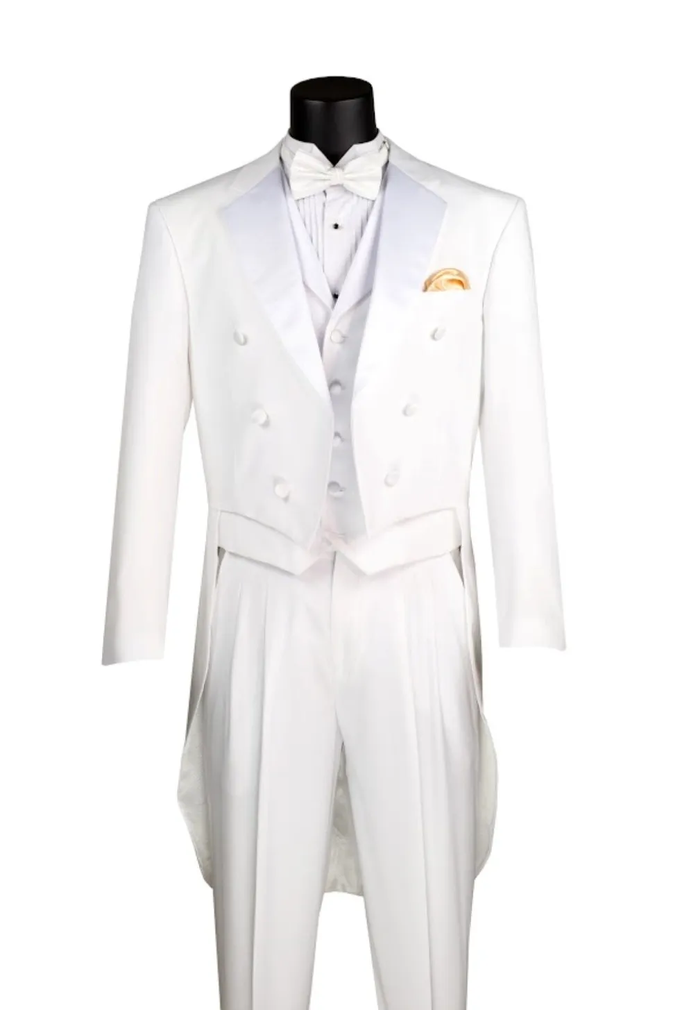 Men's Tuxedo Regular Fit Collection With Tails 3 Piece In White