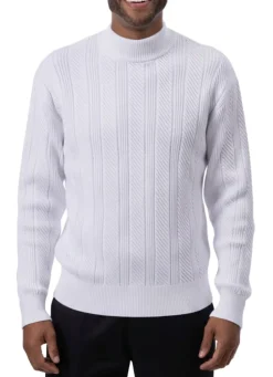 Men's White Knit Crew Neck Sweater