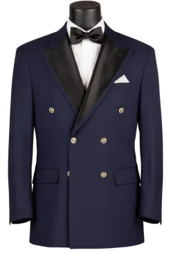 Midnight Navy Modern Fit Double-Breasted Tuxedo Blazer
