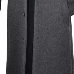 Milan Collection - Wool and Cashmere Regular Fit Dress Top Coat 48" Long in Charcoal