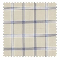 Modern Fit Windowpane Suit 3 Piece with U-Neck Vest in Light Beige