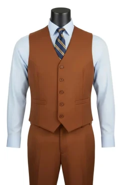 Morgan Collection - Regular Fit 3 Piece Suit 2 Button Cognac