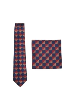 Multi Color Check Pattern Tie and Pocket Square Set