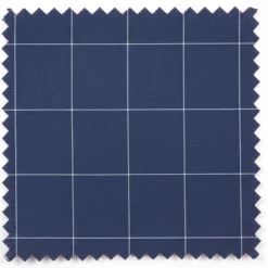 Naples Collection - Blue Modern Fit Double Breasted Windowpane Peak Lapel 2 Piece Suit
